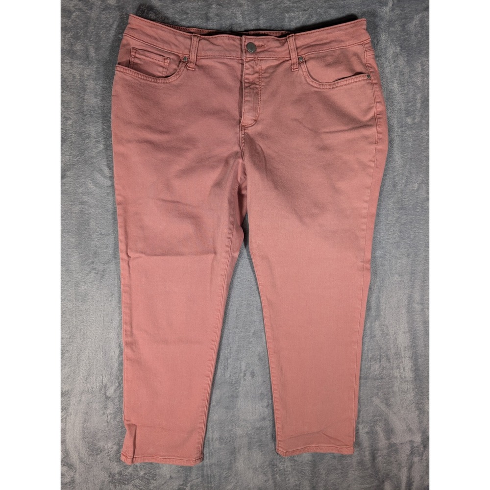 a.n.a Womens 14P Mid-Rise Skinny Ankle Pants Dusty Rose Pink Stretch Denim Jeans